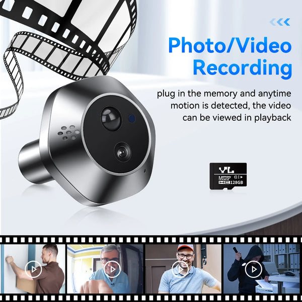 WSDCAM Mini Camera Two Way Talk Audio Doorbell Tuya Wifi Smart Video Peephole PIR Motion Detection APP Remote View by stepyours.com