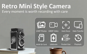 CHUZHAO Vintage Mini Digital Camera Autofocus 12MP 1080P FHD Vlogging Portable - stepyours.com