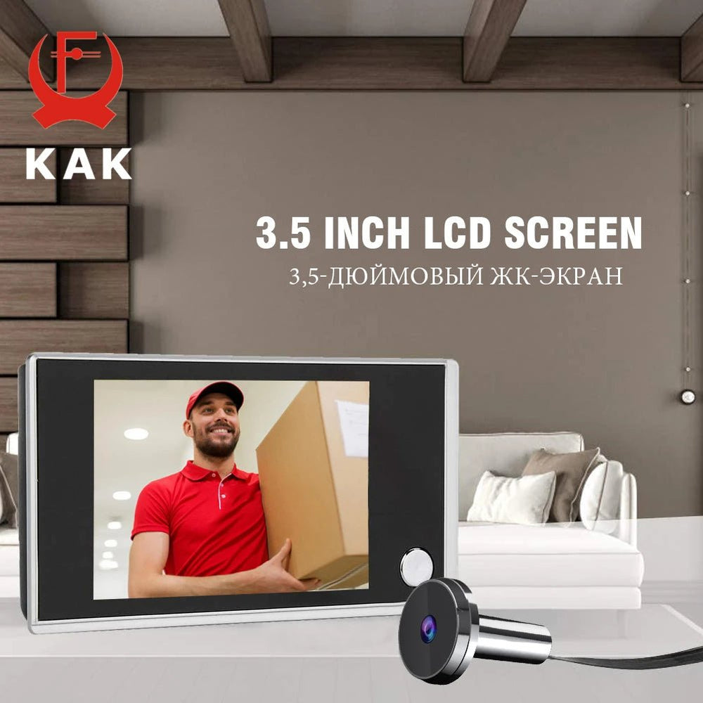 KAK 3.5 Inch Digital Door Peephole Camera 120 Degree Wide - stepyours.com