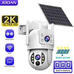 JOOAN Solar Wireless Outdoor Camera Dual Lens with 2 Way Audio CCTV - stepyours.com