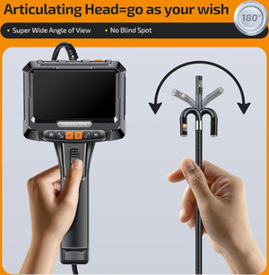 Lafoch S10 360 Rotating Dual Lens Endoscope - 3.9mm Probe, 5 - Inch IPS Display - stepyours.com