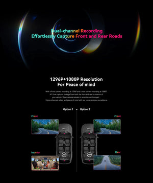DDPAI Dash Cam N1 Dual Front And Rear Night Vision 1296P App Control - stepyours.com