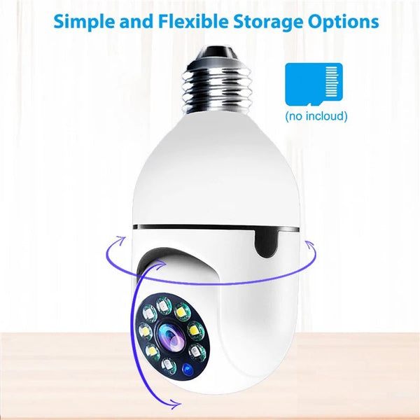 1080P HD E27 Bulb Surveillance Camera Auto Tracking And Wireless Night Vision - stepyours.com