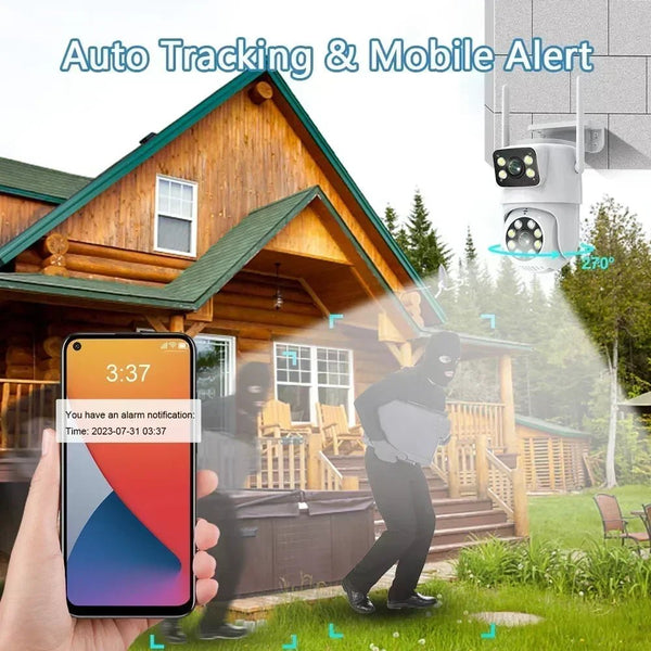 Tuya Dual Lens PTZ WiFi Camera Outdoor - 4K 8MP AI Auto Tracking Hooks - stepyours.com