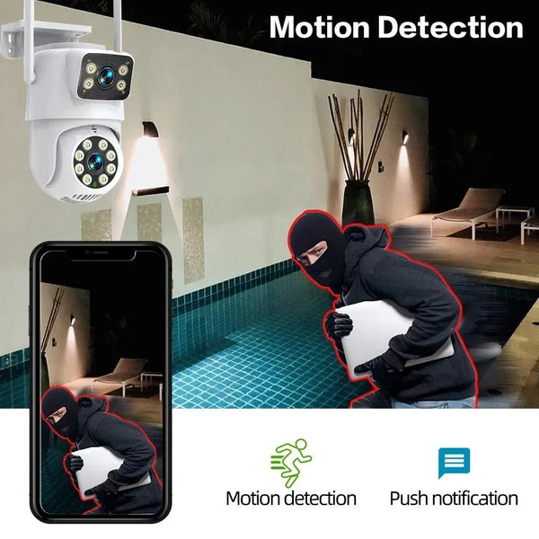 ANSVICAM Tuya Outdoor 4K IP Camera Dual Lens PTZ Auto Tracking Wireless - stepyours.com