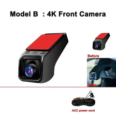 4K 2160P WiFi Car Dash Cam 24H Parking Monitor App Control For All Cars - stepyours.com