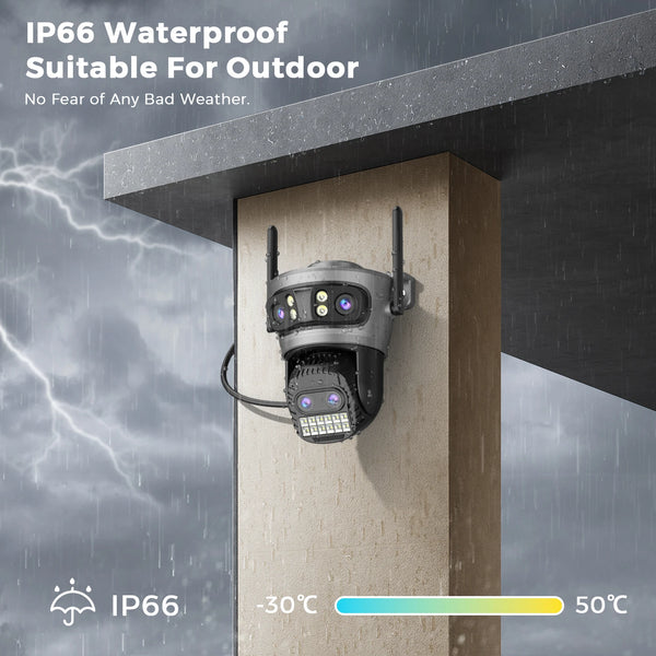20MP Outdoors WiFi PTZ Security Camera - AI Human Detection and 10X Zoom Hooks