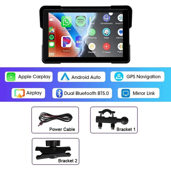 Jansite Moto Screen - Wireless CarPlay Waterproof - 7 inch Carplay DVR None product image