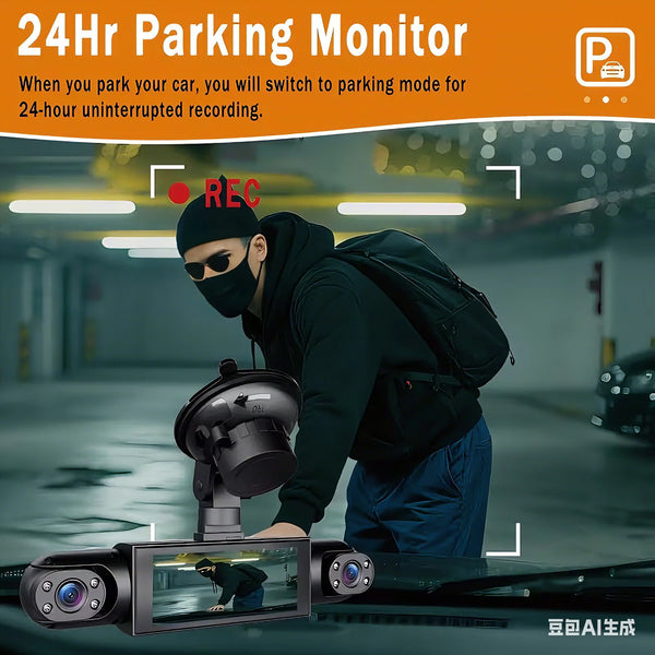 4 Channel Dash Cam With Front And Rear Night Vision Quad Vehicle DVR - stepyours.com
