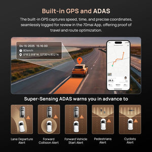 70mai Ultra HD 4K Dash Cam A810 A810S With Built In GPS ADAS 150 Degree FOV - stepyours.com