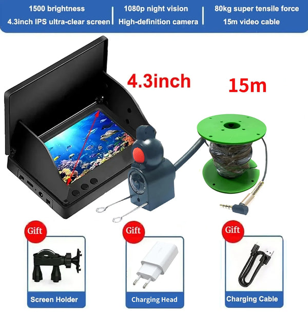 Portable Fish Depth Finder Handheld 1080P Underwater Camera With 4.3 Inch LCD - stepyours.com