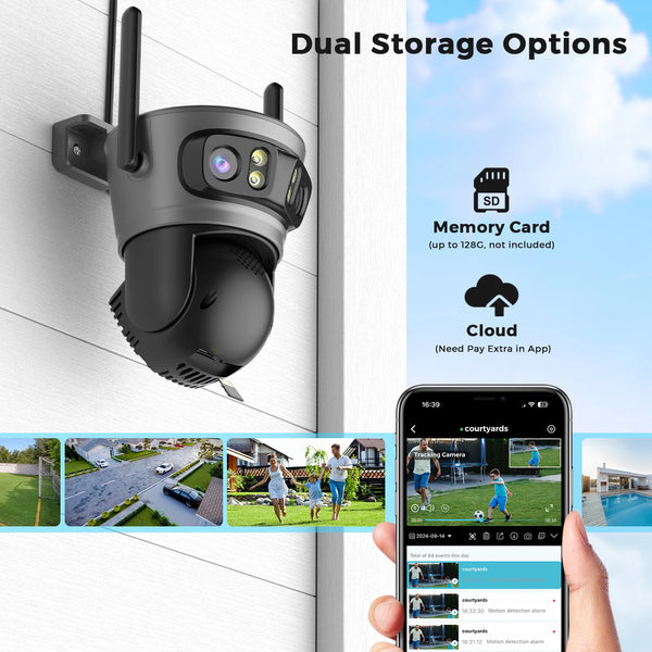 20MP Outdoors WiFi PTZ Security Camera - AI Human Detection and 10X Zoom Hooks