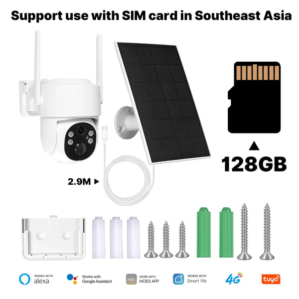 MOES Tuya 4G WiFi 4MP Solar Outdoor Security Camera With Full Color Night Vision - stepyours.com