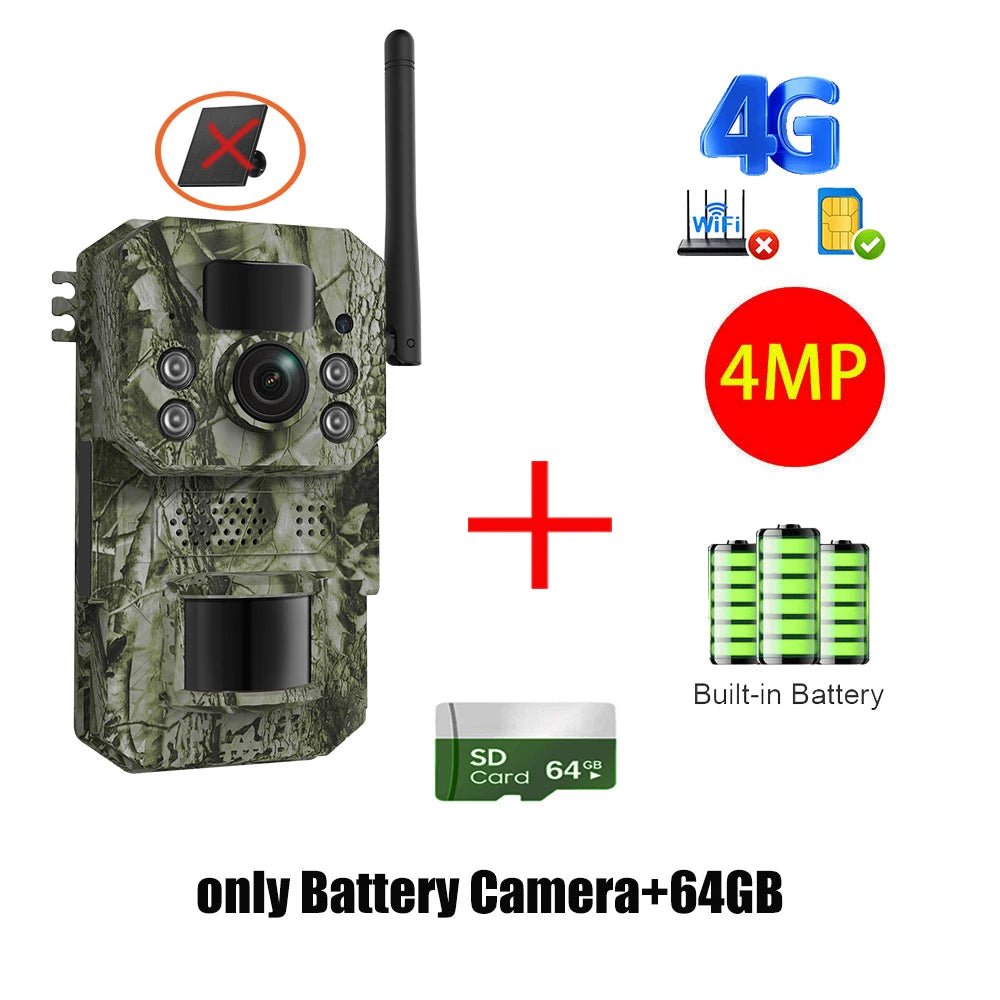 INQMEGA4G Solar Trail Camera 2K Night Vision 5MP PIR Motion Activated - stepyours.com