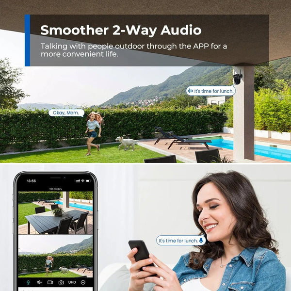 Outdoor WiFi PTZ Camera 8x Optical Zoom Three Lens Dual Screen CCTV IP - stepyours.com