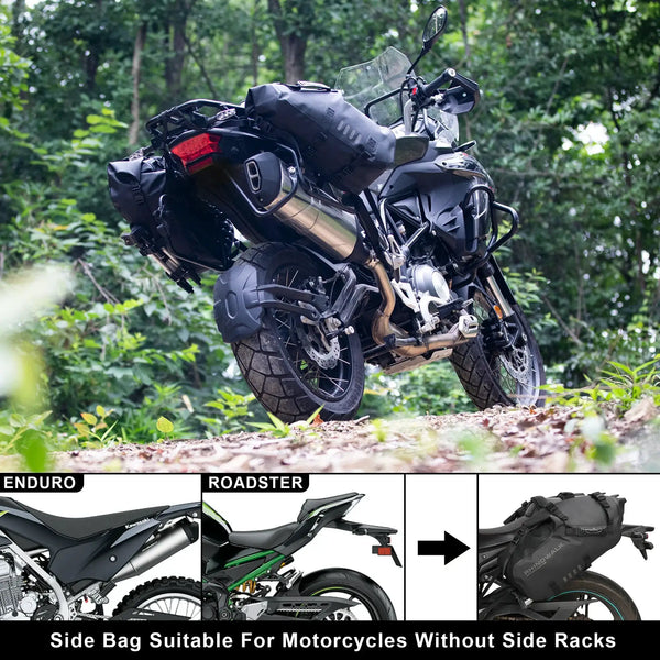 Rhinowalk Motorcycle Saddlebag Waterproof For Most Without Side Racks Off-road Sport Bike Fit BMW Honda Kawasaki Yamaha Benelli