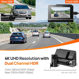 70mai 4K Dash Cam A810 Front Rear Set With 4G LTE UP04 GPS ADAS DVR - stepyours.com