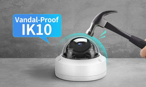 8MP 4K POE IP Outdoor Dome Camera - IK10 Explosion - Proof H265 Onvif CCTV - stepyours.com