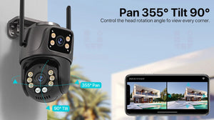 SmartVision 4K 8MP Outdoor WiFi PTZ Camera AI Auto Tracking Dual Lens by stepyours.com