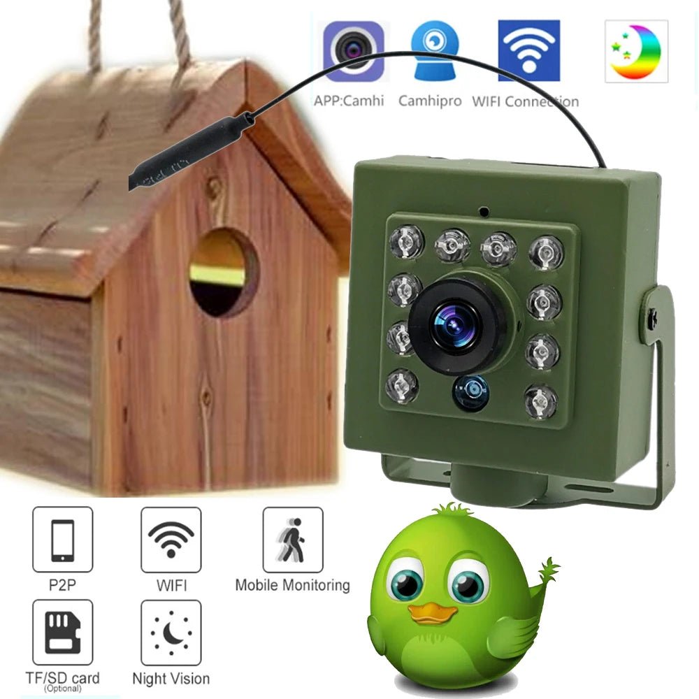 Green WiFi Bird Box Camera 5MP HD Nest Monitor With Night Vision - stepyours.com