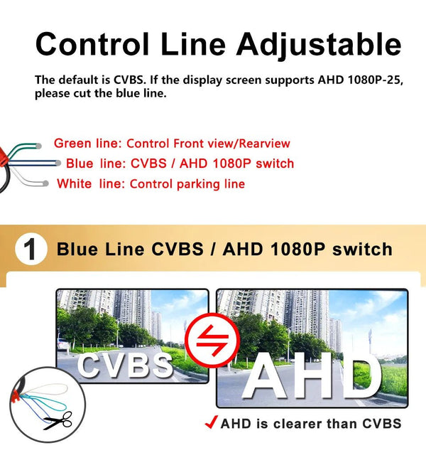 SMARTOUR AHD 1080P Reversing Camera Night Vision CVBS 6M Cable - stepyours.com