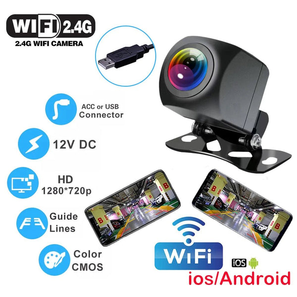 Car Rear View Camera WiFi 170 Degree Wireless Waterproof Backup Camera 12V 24V - stepyours.com