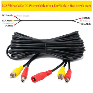 Car Video RCA Extension Cable 6M 10M 15M 2In1 Backup Camera Line - stepyours.com