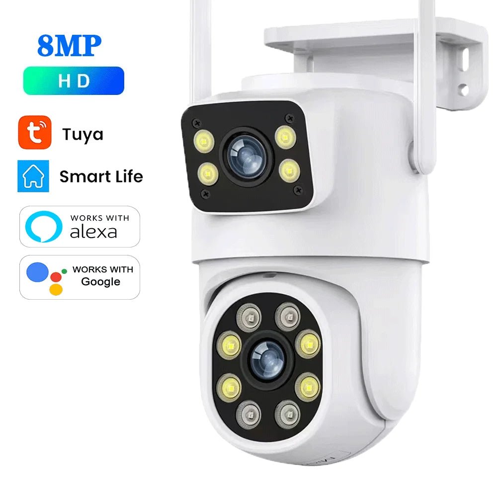 10MP Dual Lens Tuya WiFi Camera PTZ Outdoor 4K Security Camera With AI Tracking - stepyours.com