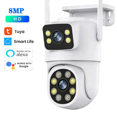 10MP Dual Lens Tuya WiFi Camera PTZ Outdoor 4K Security Camera With AI Tracking - stepyours.com