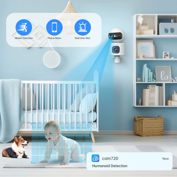 Lenovo 4K IP Camera - Dual Lens 5G WiFi Auto Tracking For Home Surveillance by stepyours.com
