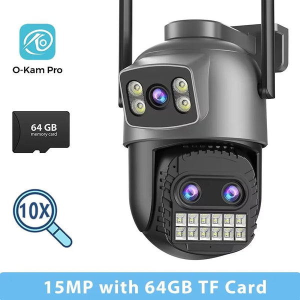 BESDER 15MP WiFi Outdoor Camera Dual Screen 10X Zoom PTZ Security IP Cam - stepyours.com