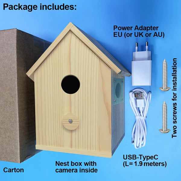 Smart Tuya Bird House 4MP HD WiFi Camera Real Time Bird Watching Nest Add Hooks - stepyours.com