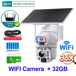 SHIWOJIA Solar 4G Security Camera With 360 Night Vision And 36X Zoom - stepyours.com