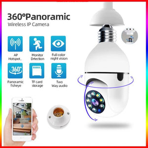 1080P HD E27 Bulb Surveillance Camera Auto Tracking And Wireless Night Vision - stepyours.com