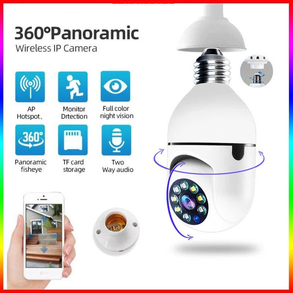 1080P HD E27 Bulb Surveillance Camera Auto Tracking And Wireless Night Vision - stepyours.com