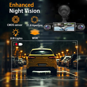 4 Channel Dash Cam 360 Degree Car Video Recorder Night Vision Parking Monitor - stepyours.com