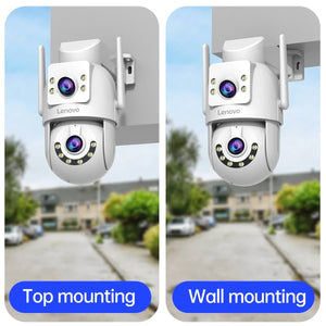Lenovo 4K WiFi Surveillance Camera - Outdoor Dual Lens PTZ With Auto Tracking - stepyours.com