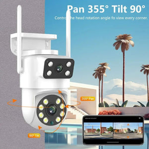 ANSVICAM Outdoor 4K AI Tracking WiFi IP Camera Dual Lens PTZ Alexa Ready - stepyours.com