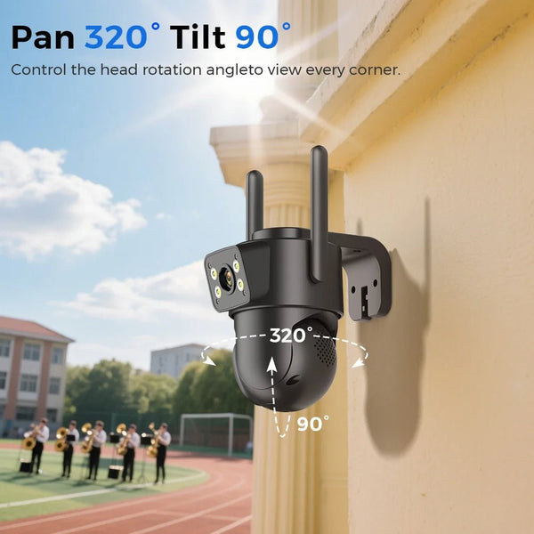 ANBIUX 8MP Dual Lens WiFi Camera - AI Human Detection Outdoor PTZ Security - stepyours.com