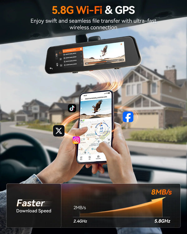 WOLFBOX G900 Dash Cam 4K Front 2.5K Rear GPS Voice Control 5GHz WiFi - stepyours.com