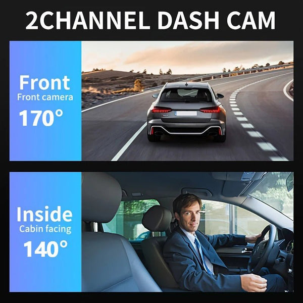 1080P WiFi Dual Dash Cam Front Inside Car with IR Night Vision Loop Recording - stepyours.com