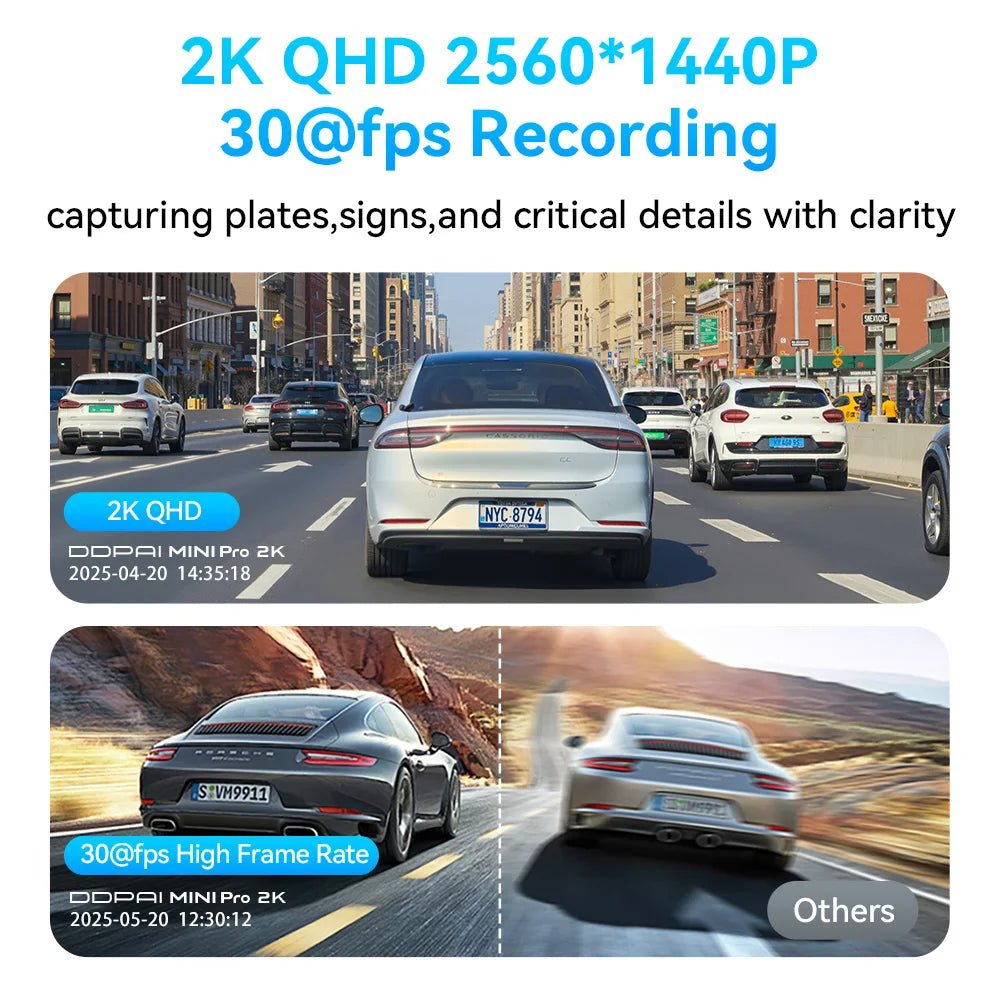 DDPAI Mini Pro 2K Dash Cam With WiFi Night Vision Voice Control Parking Monitor - stepyours.com