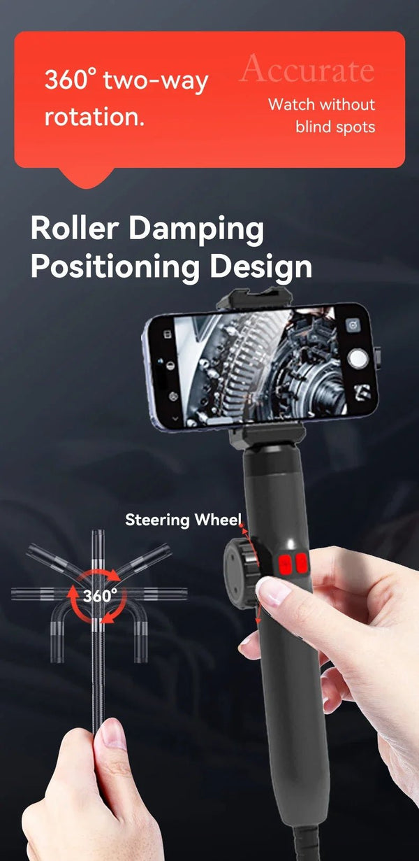 360 Degree Articulating Borescope Endoscope With Light For Android And iOS - stepyours.com