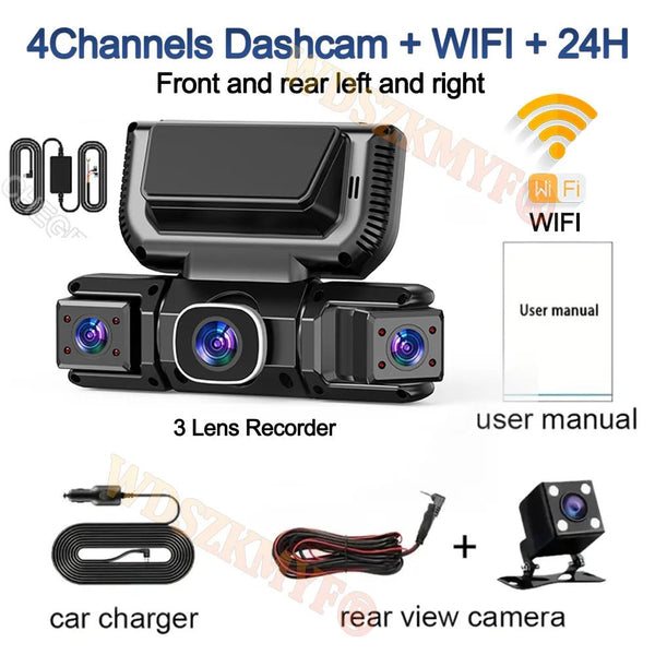 4 Camera 360 Degree Car DVR Dash Cam 1080P WiFi Front Rear Parking Monitor Gift - stepyours.com