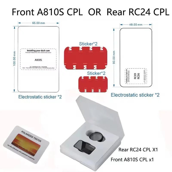 CPL Filter For 70mai A810 RC12 RC24 Rear Cameras Compatible - stepyours.com