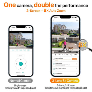 WONSDAR Outdoor WiFi IP Camera - 8x Zoom Triple Lens PTZ With Auto Tracking - stepyours.com