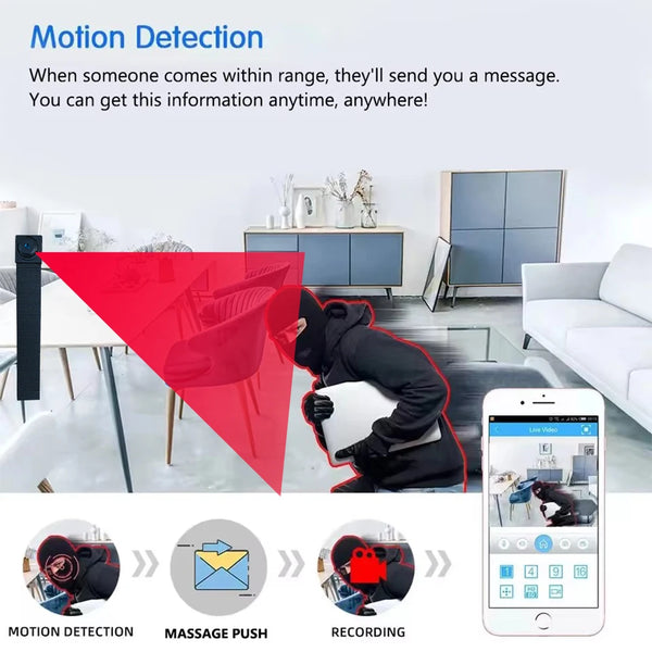 Newly improved 4K HD mini WiFi camera, supporting remote viewing, motion detection, DIY home nanny style camera by stepyours.com