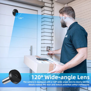 Awapow Wireless Door Peephole Camera 3.5 Inch Digital Door Viewer Doorbell 120° LCD Screen Monitor Home Security No Need WiFi by stepyours.com