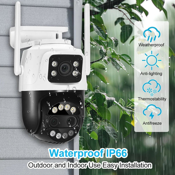 ASECAM 12MP 6K WiFi Outdoor Camera - AI Tracking, 8X Zoom, Dual Screen - stepyours.com
