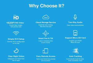 YCC365 Plus IP Camera Wireless Auto Tracking Night Vision 3MP Indoor Security - stepyours.com